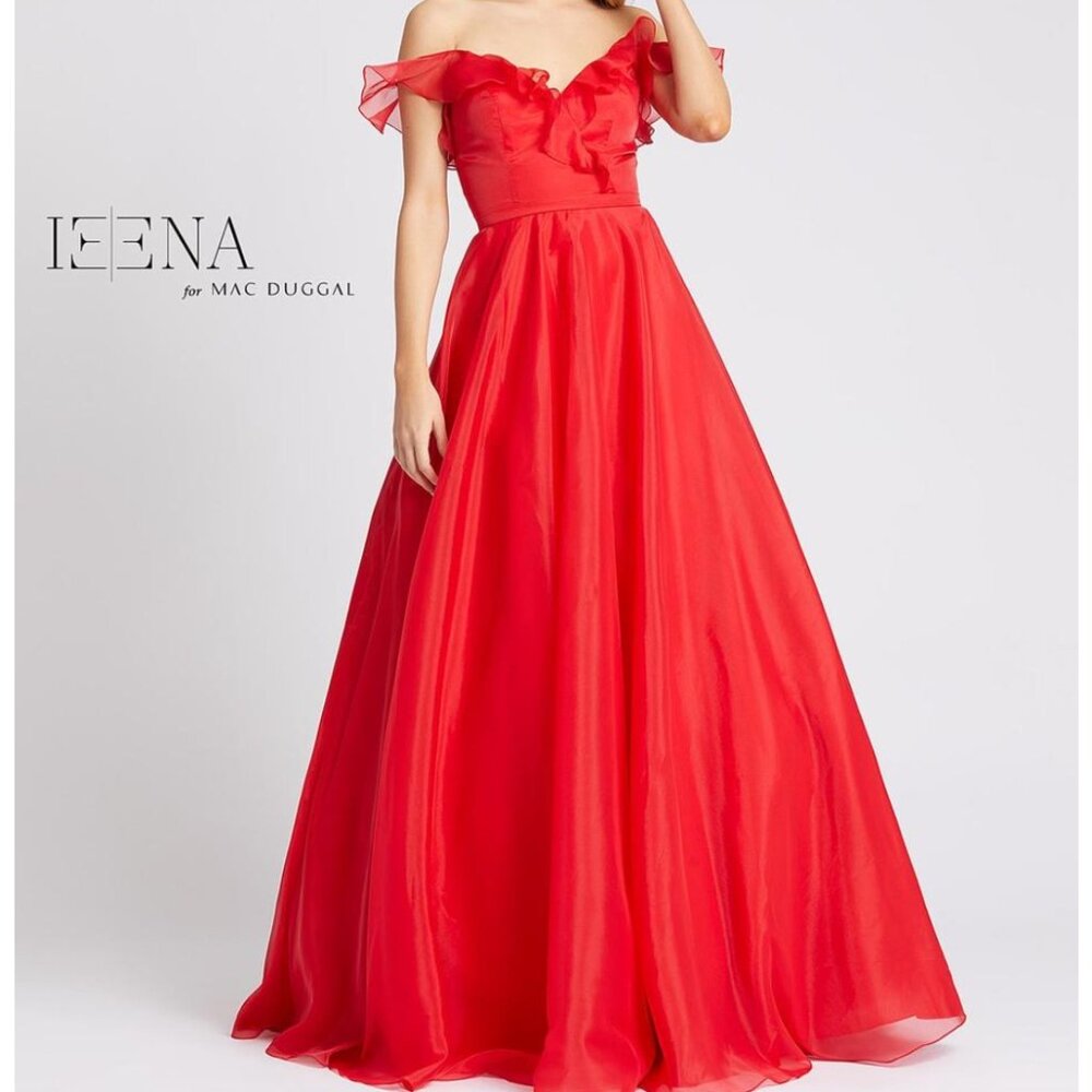 Macduggal Red Chiffon dress Size 2